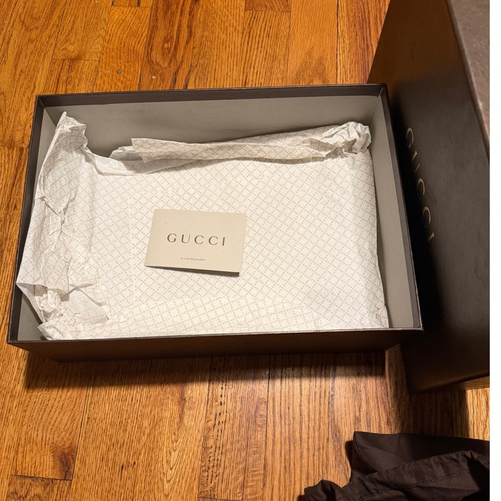 Gucci Suede Betty Platform Pumps Black Gold Trim 297389 CGXW0 1051 Size 37.5 EU - Picture 7 of 10